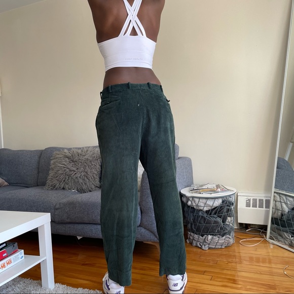 GREEN CORDUROY PANTS - Picture 4 of 4